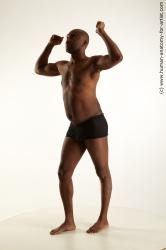 Underwear Man Black Standing poses - ALL Average Bald Black Standing poses - simple Academic